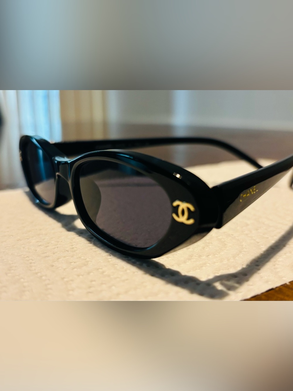 CHANEL Black Oval Girls Sunglasses